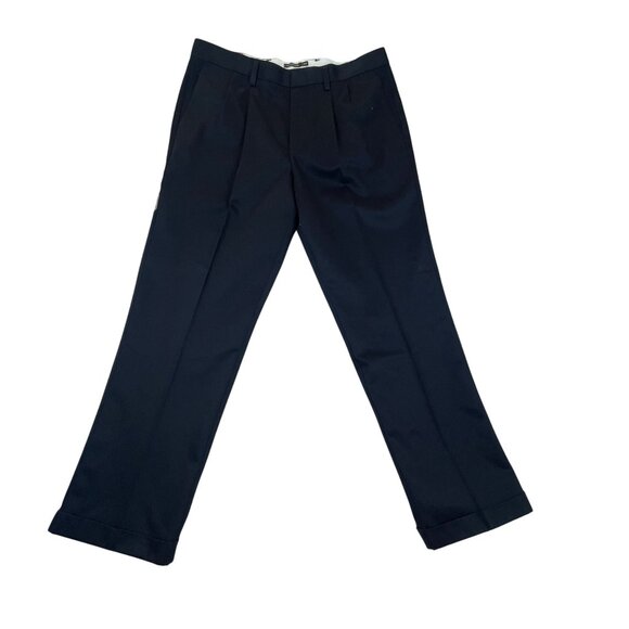 Dockers Men’s Blac Flat-Front Dress Pants D4 Never-Iron Sz W38 L32 - New - Picture 1 of 12